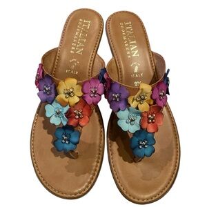 Italian Shoemakers Leather Wedge Sandal